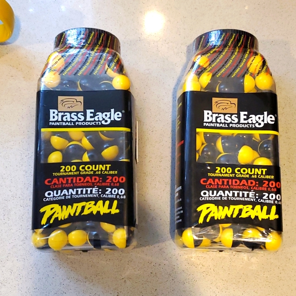 2 Brass Eagle Paintball 200 Count Tournament Grade .68 Caliber rounds - NEW
